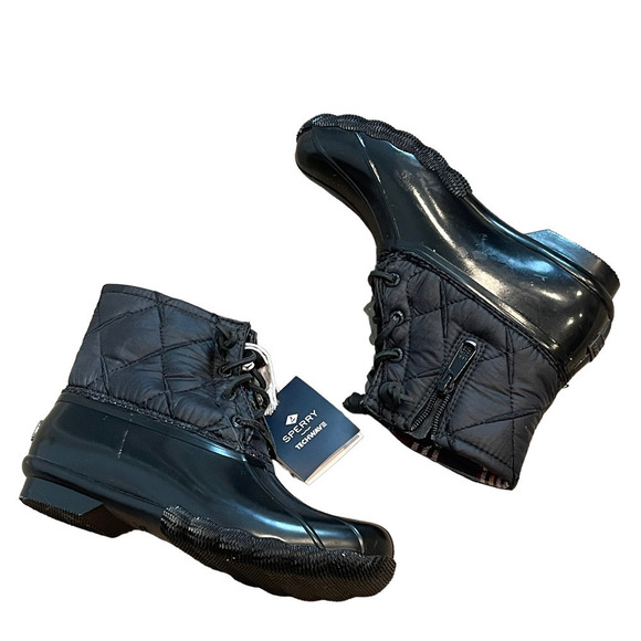 Sperry Saltwater Quilted Duck Boot Black Women's Size 5.5 - Picture 6 of 11